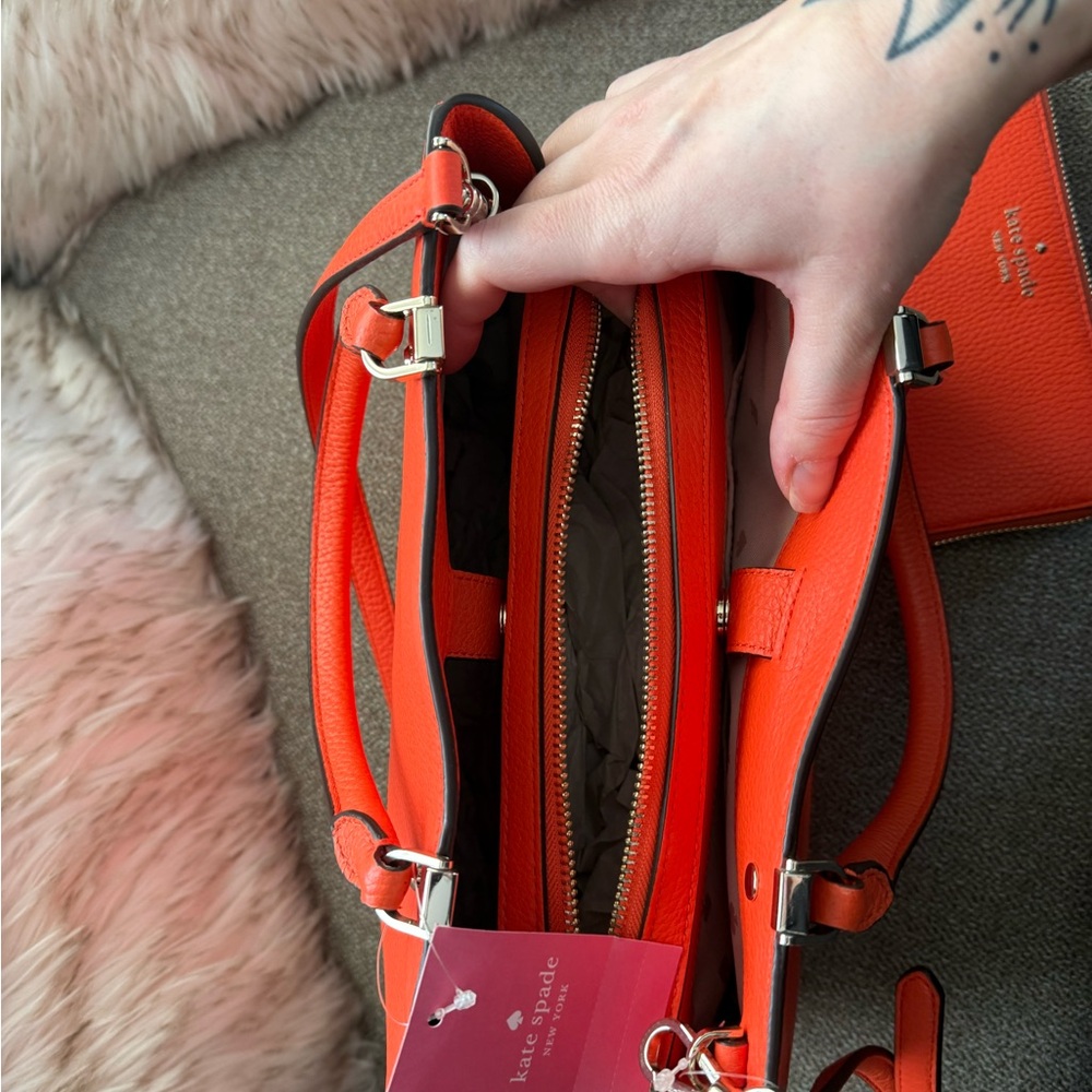 Kate spade orange Leather Tote and Wallet Set - Picture 2 of 7